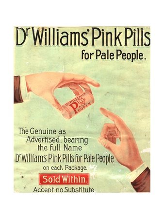 Dr Williams Pin Pills Medical Medicine, UK, 1890
