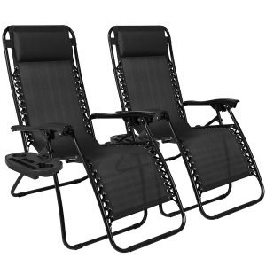 Best Choice Products Zero Gravity Chairs Case Of (2) Black Lounge Patio Chairs Outdoor Yard