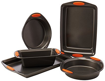 Rachael Ray Oven Lovin' Non-Stick 5-Piece Bakeware Set, Orange