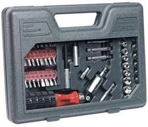 Allied Tools 66525 Ratcheting Screwdriver Set with Window Storage Case, 61-Piece