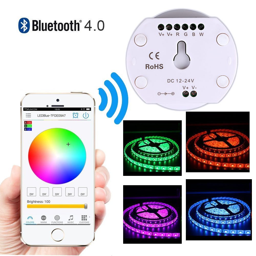 Bluetooth Smartphone App Controler Waterproof 5050 RGB Led Strip Light Kit
