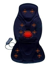 New Five Star FS8812 10-Motor Vibration Massage Seat Cushion with Heat - Neck - Shoulder - Back & Thigh Massager with Heat (Black)