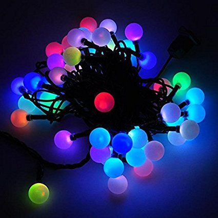 LED Color-Changing Linkable 16 Feet Christmas Light String with 50 RGB Globes, X070RGB