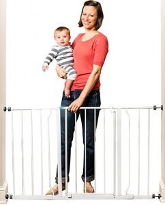 Regalo Easy Open 50 Inch Wide Baby Gate, Pressure Mount with 2 Included Extension Kits