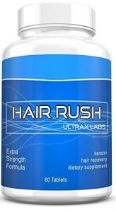Ultrax Labs Hair Rush | Maxx Hair Growth & Anti Hair Loss Nutrient Solubilized Keratin Vitamin Supplement