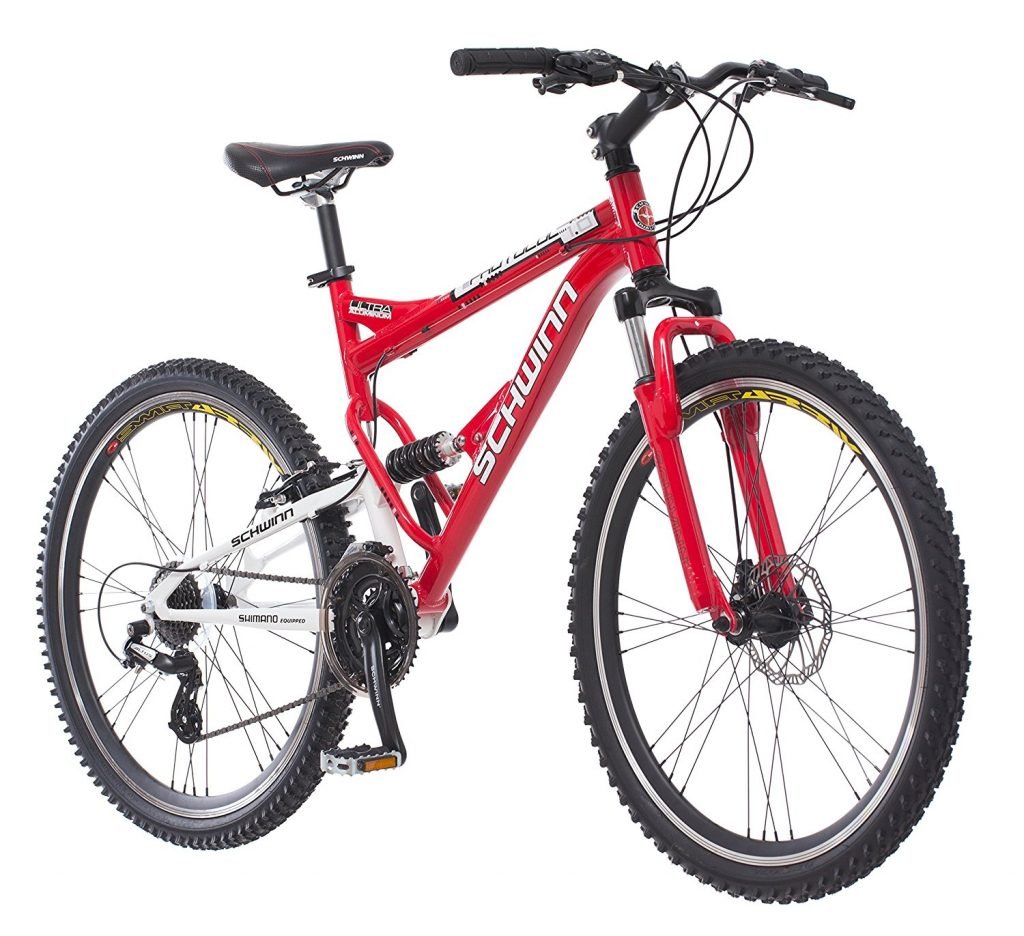 Schwinn Protocol 1.0 Men's Dual-Suspension Mountain Bike (26-Inch Wheels, Red)